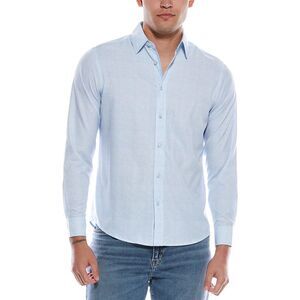 Report Collection Mens Print Sport Shirt, Blue